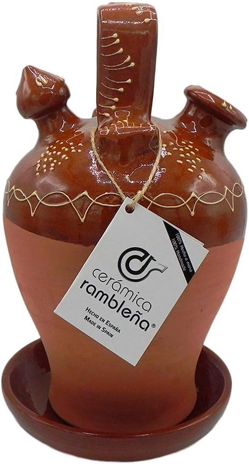 Traditional Red Filo Clay Water Jug from La Rambla